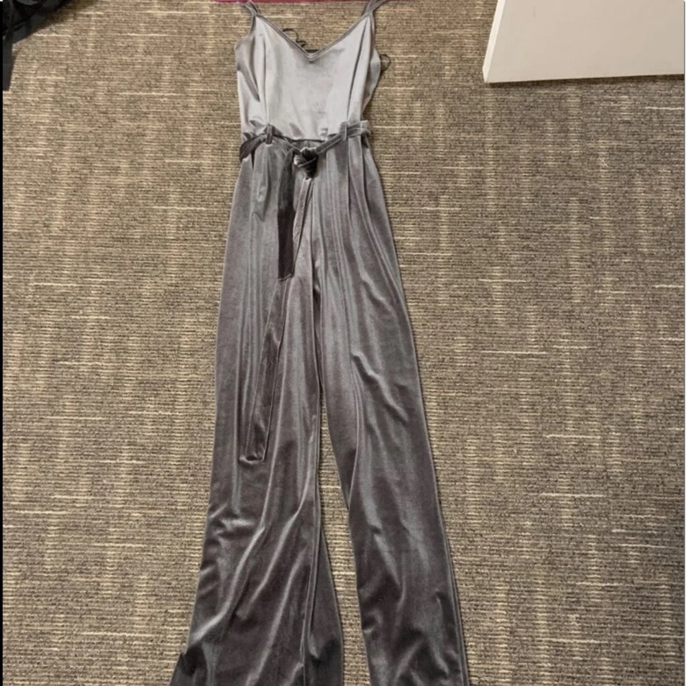 Silver Velvet Jumpsuit